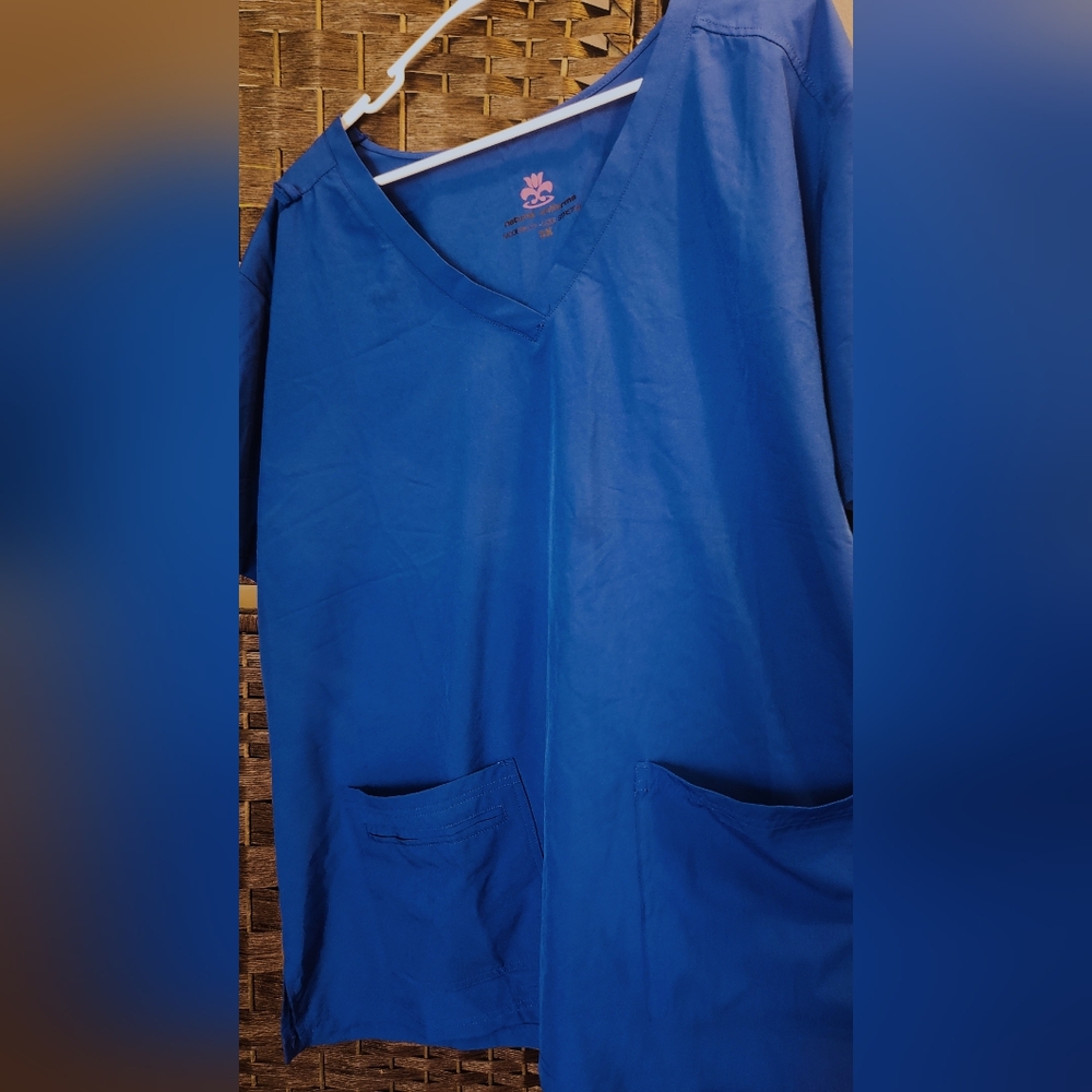 V-Neck Blue Scrub Top